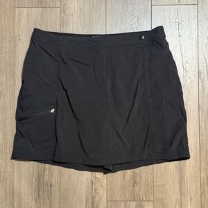 LL Bean Womens Black Nylon Stretch Hiking Skort Size 16 Regular Activewear